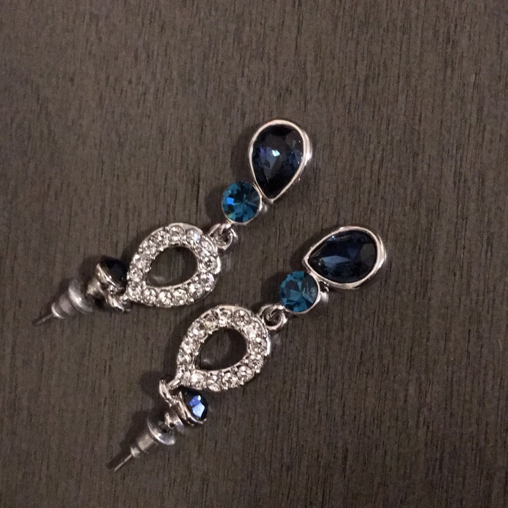 Blue & Teal Gem Drop Earrings ๐ - Picture 9 of 9
